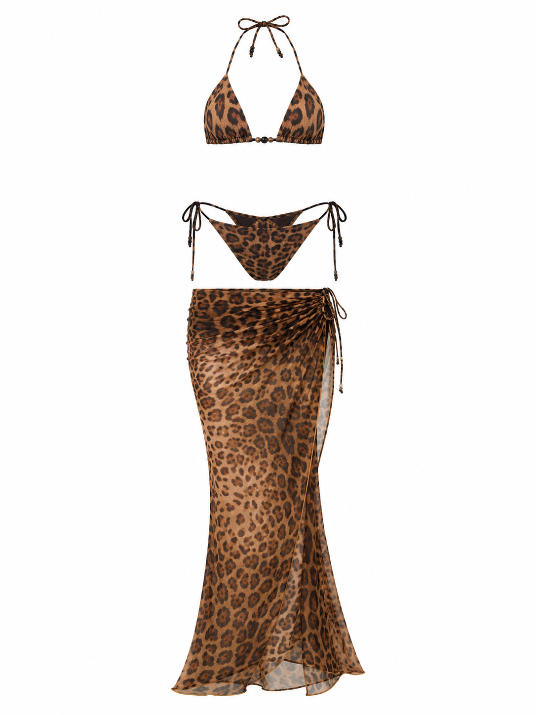 Solara Print Bikini & Sarong Set (Red Tie-Dye / Zebra)