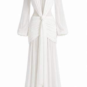 LUCIANA GOWN — Open-Back Chiffon Maxi Dress