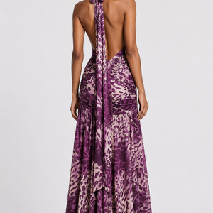 AMARA GOWN — Printed Halter Maxi Dress