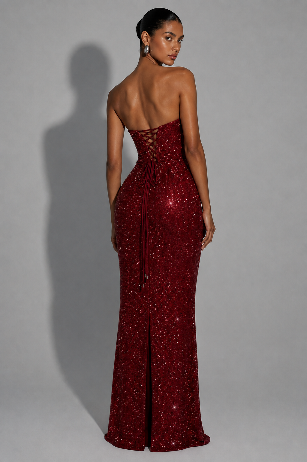 VERONA GOWN — Strapless Sequin Corset Maxi