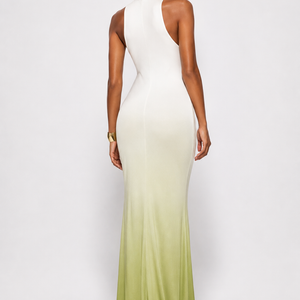 RIVIERA OMBRÉ GOWN — Plunge Twist Maxi
