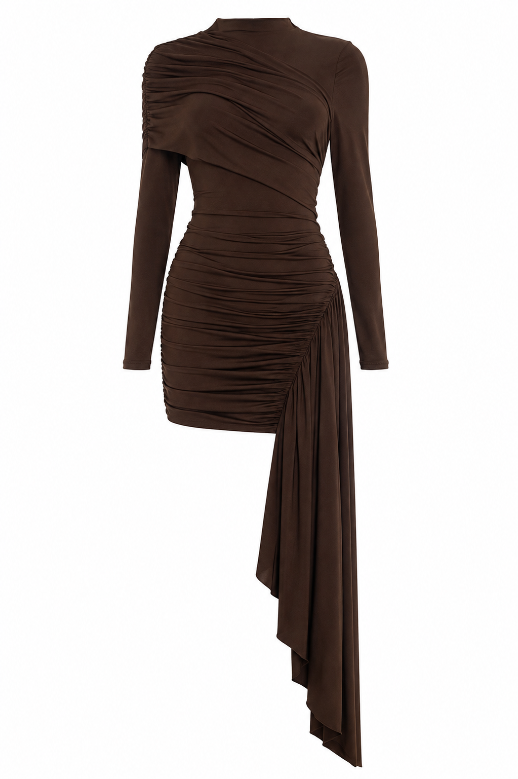 Unregelmäßig plissiertes drapiertes Kleid für einen raffinierten Look