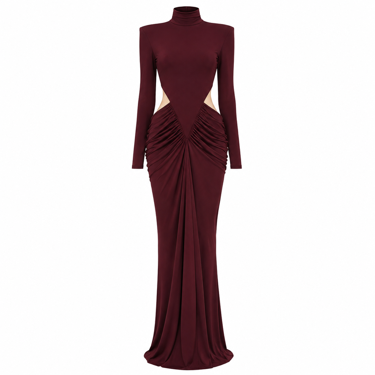 SELENE GOWN — High Neck Cut-Out Maxi
