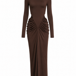 SELENE GOWN — High Neck Cut-Out Maxi