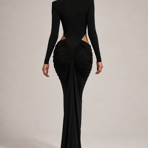 SELENE GOWN — High Neck Cut-Out Maxi