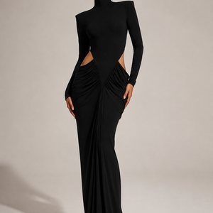 SELENE GOWN — High Neck Cut-Out Maxi