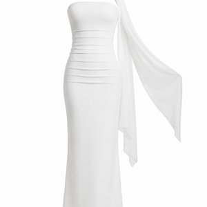 VIVIENNE GOWN — Strapless Scarf Maxi