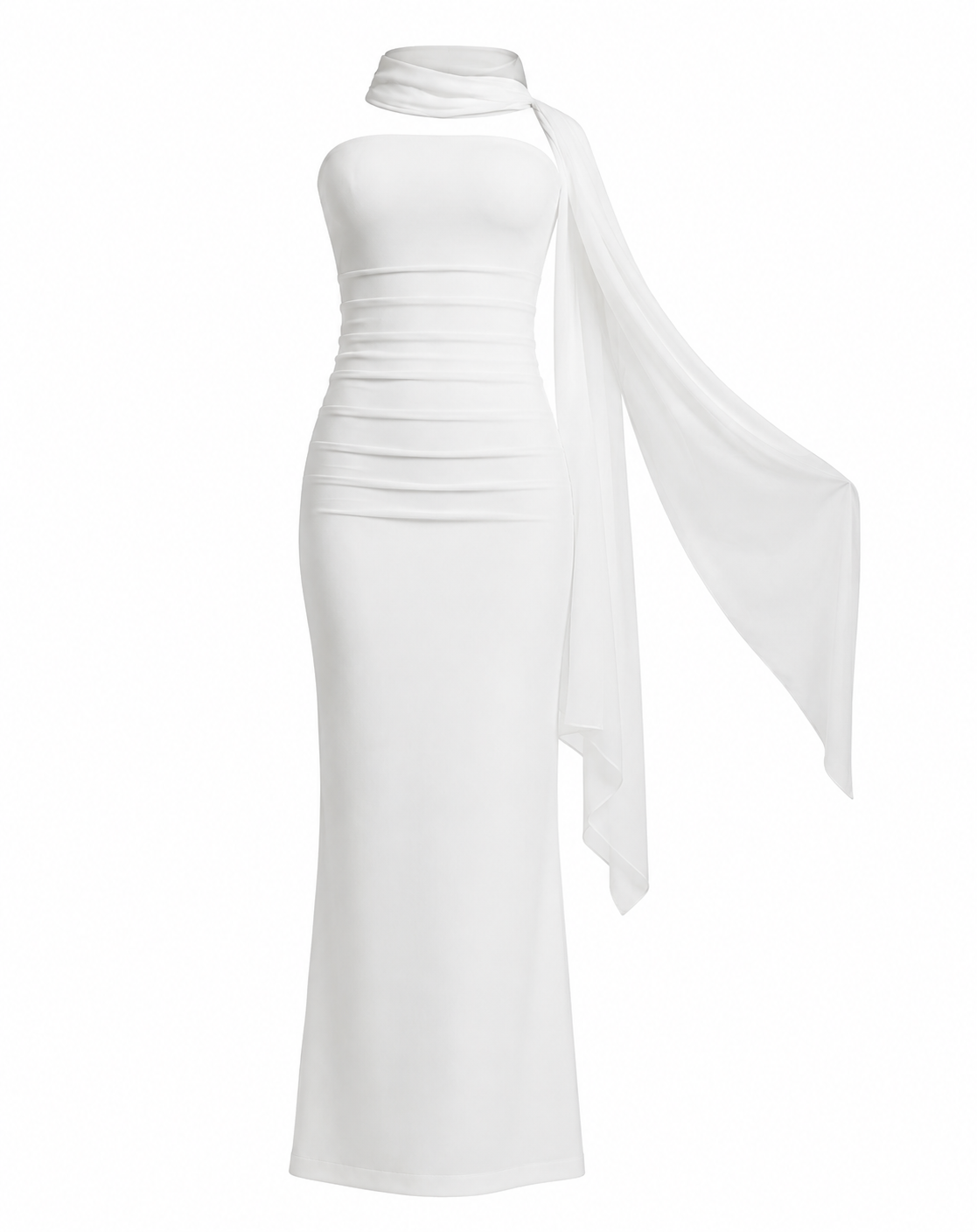 VIVIENNE GOWN — Strapless Scarf Maxi