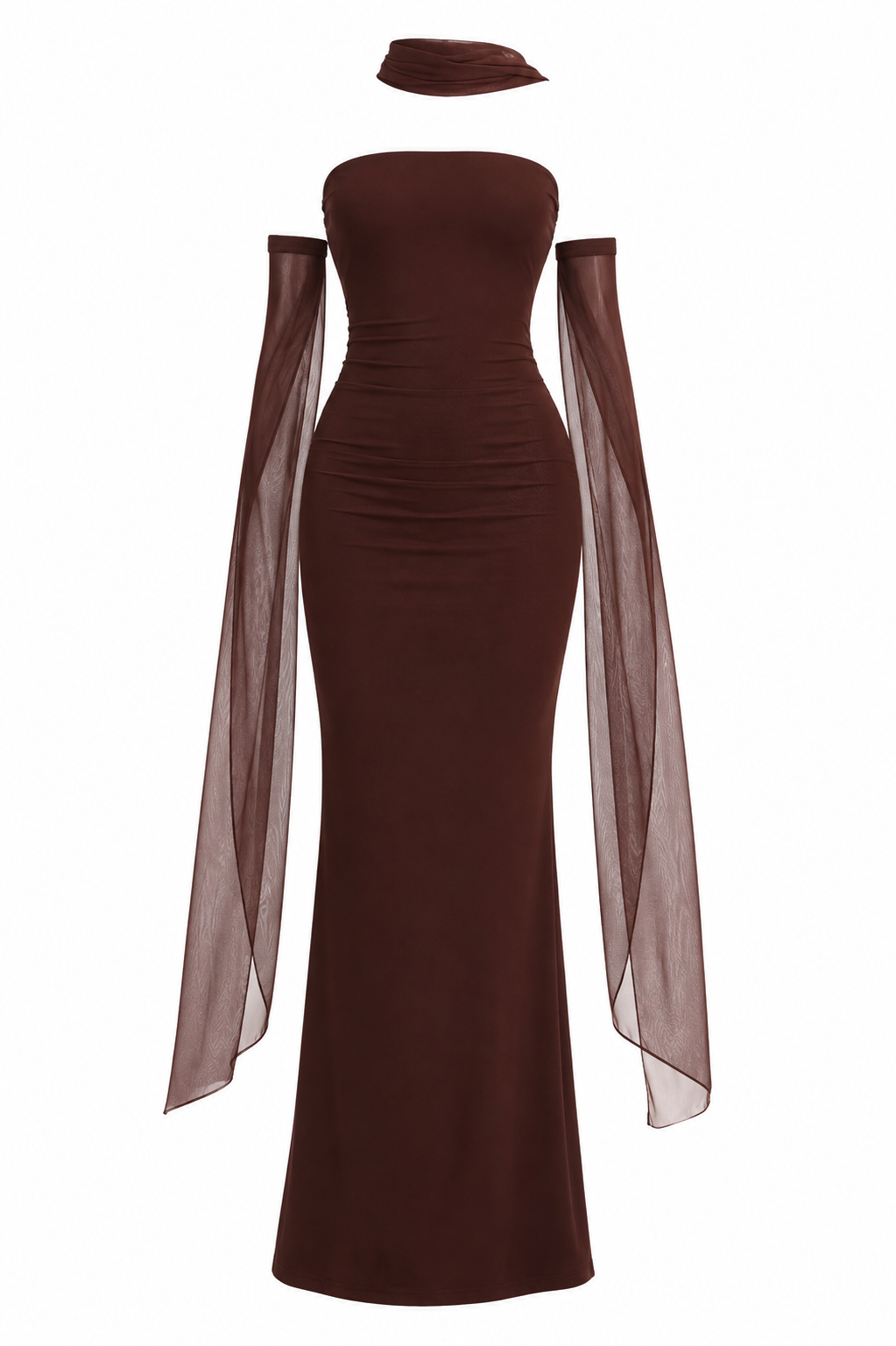 VIVIENNE GOWN — Strapless Scarf Maxi