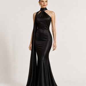 Sienna One-Shoulder Draped Satin Gown