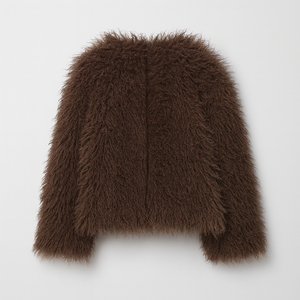 THE LUCIA FAUX FUR COAT – CHOCOLATE