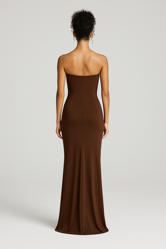 Elena Ruched Column Gown