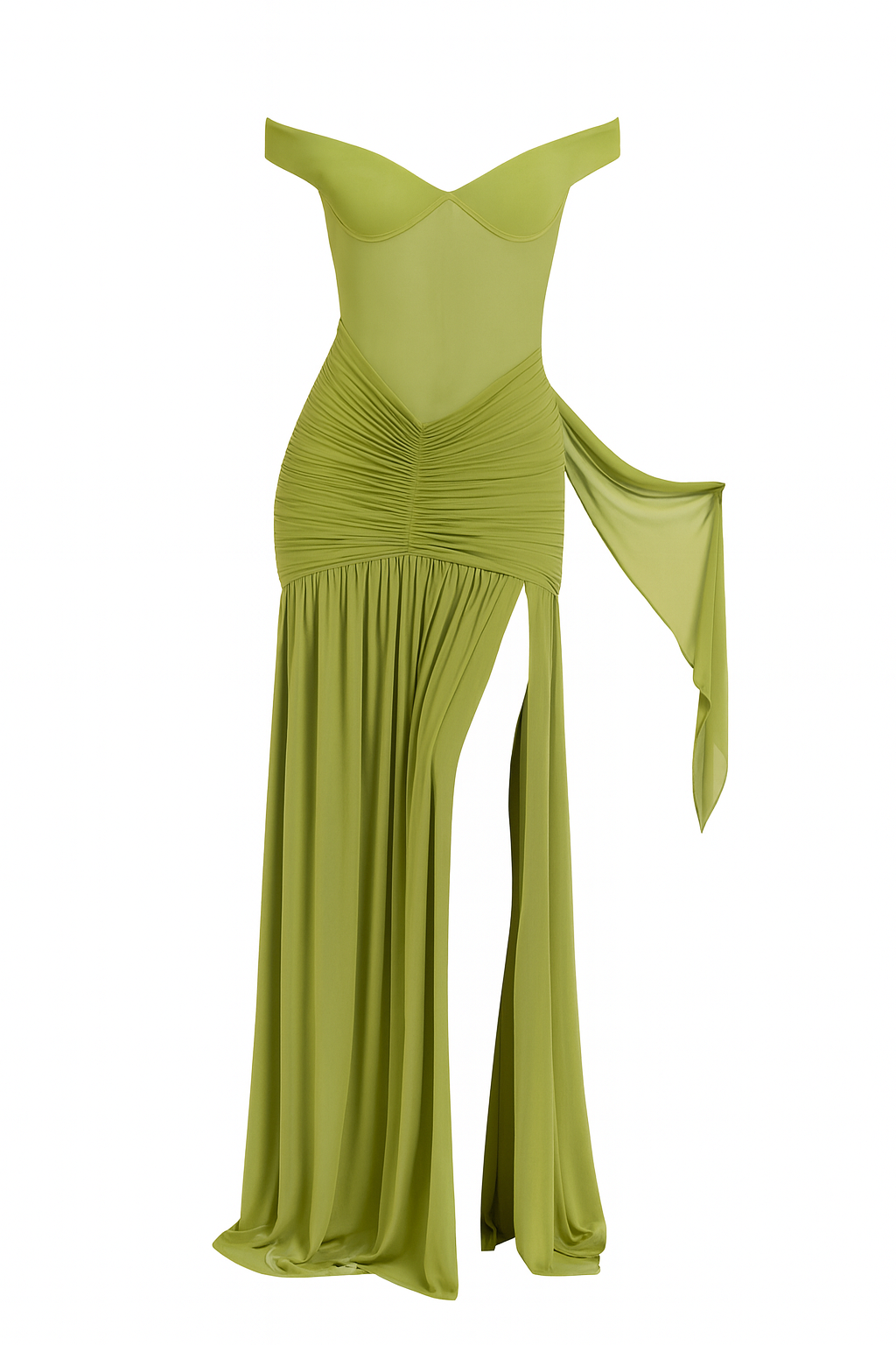 Noir Off Shoulder Corset Maxi Gown