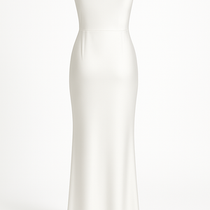Catalina Satin Maxi White Sleeveless Mid-Waist Dress