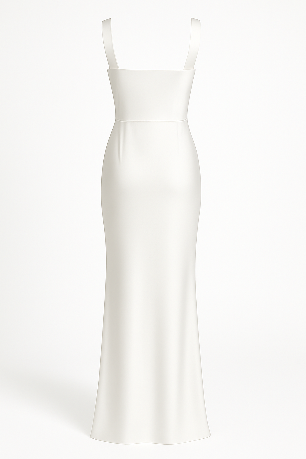 Catalina Satin Maxi White Sleeveless Mid-Waist Dress