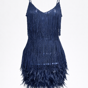 Paloma Feather Tassel Mini Dress