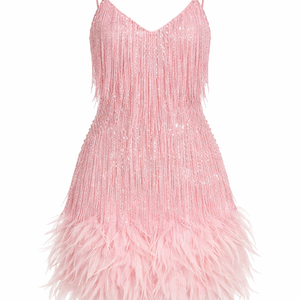 Paloma Feather Tassel Mini Dress