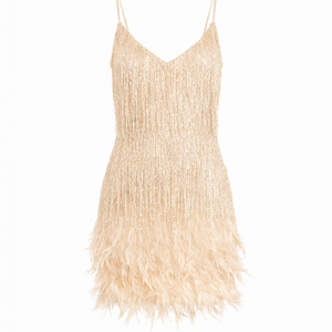 Paloma Feather Tassel Mini Dress