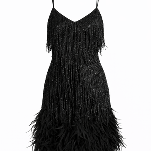 Paloma Feather Tassel Mini Dress