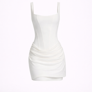 Siena Mini— Corset Bodice Draped Skirt Dress