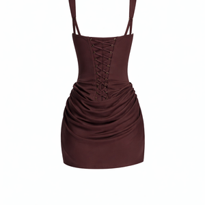 Siena Mini— Corset Bodice Draped Skirt Dress