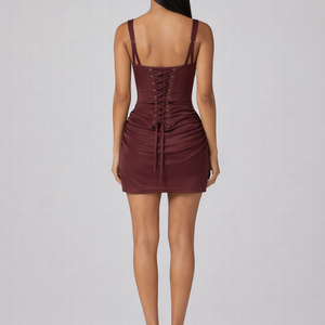 Siena Mini— Corset Bodice Draped Skirt Dress