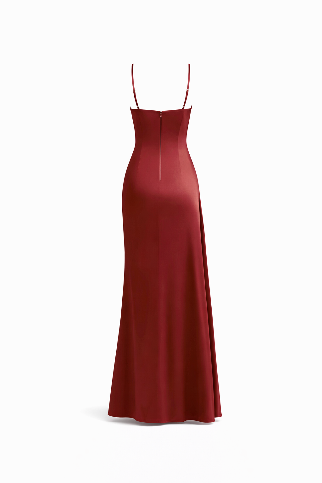 Vienna Satin Gown— Cowl Neck Ruched Maxi with Thigh Slit