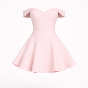 Coco Mini Dress— Off-Shoulder Contrast Trim Skater Dress
