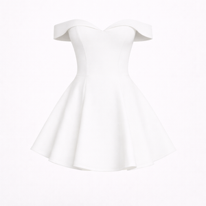 Coco Mini Dress— Off-Shoulder Contrast Trim Skater Dress