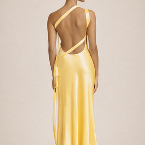 Provence Gown  — One-Shoulder Satin with Open Back