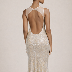 PORTOFINO GOWN — Sequin Backless Slip Dress