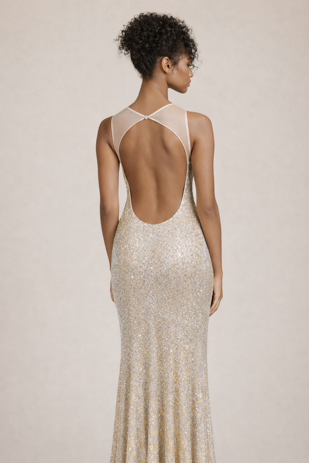 PORTOFINO GOWN — Sequin Backless Slip Dress