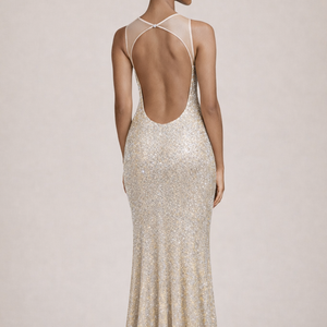 PORTOFINO GOWN — Sequin Backless Slip Dress