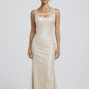 PORTOFINO GOWN — Sequin Backless Slip Dress