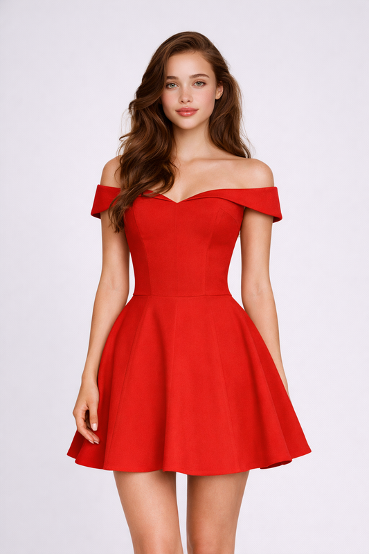Palermo Mini — Off-Shoulder Sweetheart Skater Dress