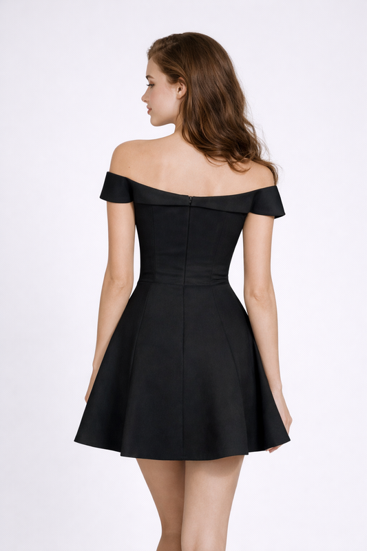 Palermo Mini — Off-Shoulder Sweetheart Skater Dress