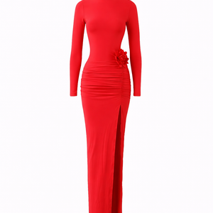 Camelia Gown — High-Neck Long Sleeve Maxi Dress