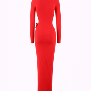 Camelia Gown — High-Neck Long Sleeve Maxi Dress