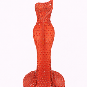 Dimond Gown — Crystal-Encrusted Sheer Mermaid Dress