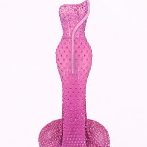 Dimond Gown — Crystal-Encrusted Sheer Mermaid Dress