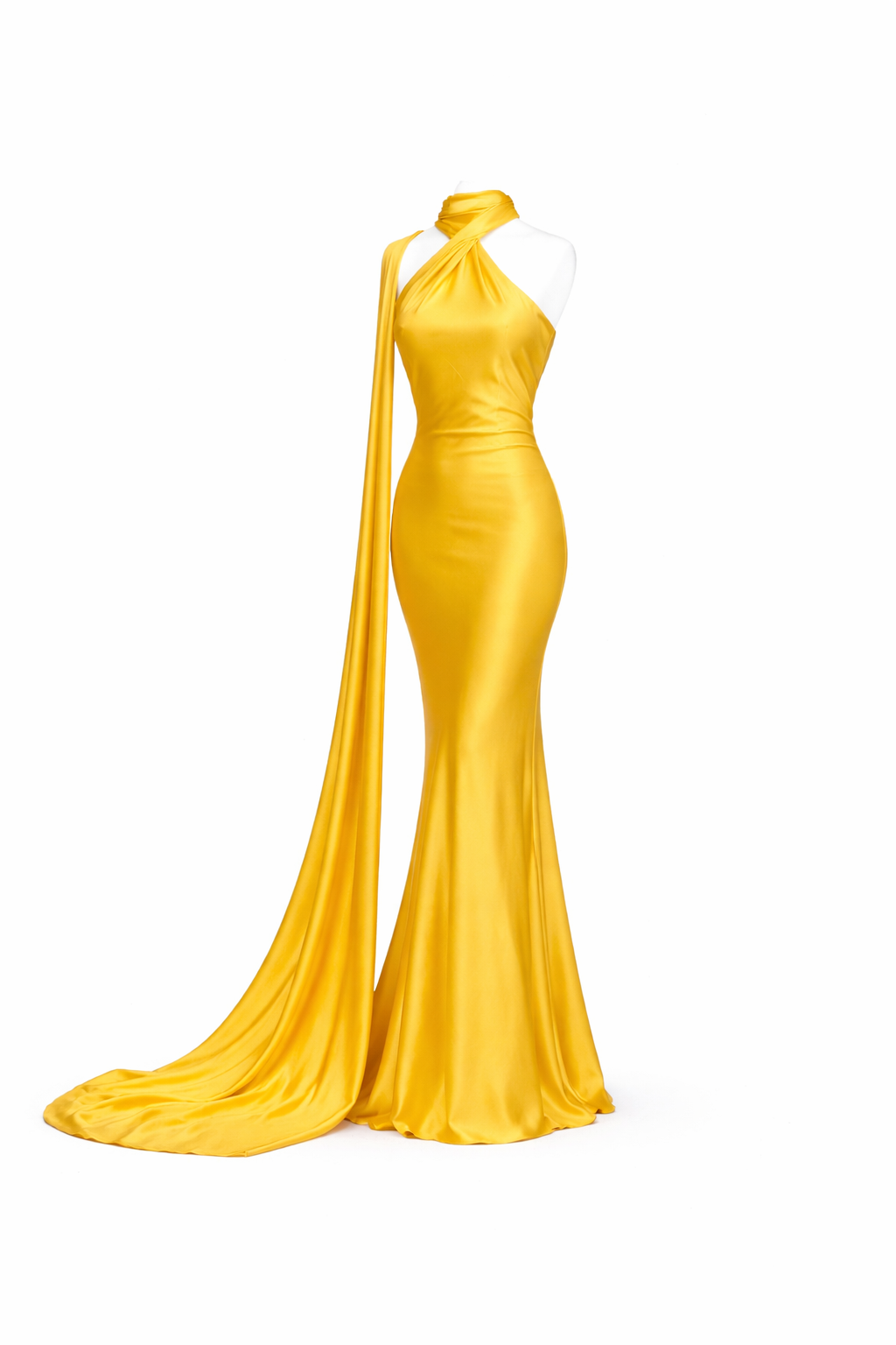 Sienna One-Shoulder Draped Satin Gown