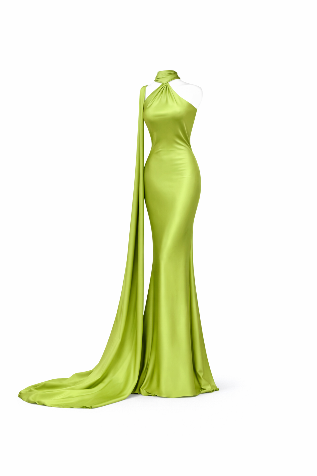 Sienna One-Shoulder Draped Satin Gown
