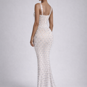 Dimond Gown — Crystal-Encrusted Sheer Mermaid Dress