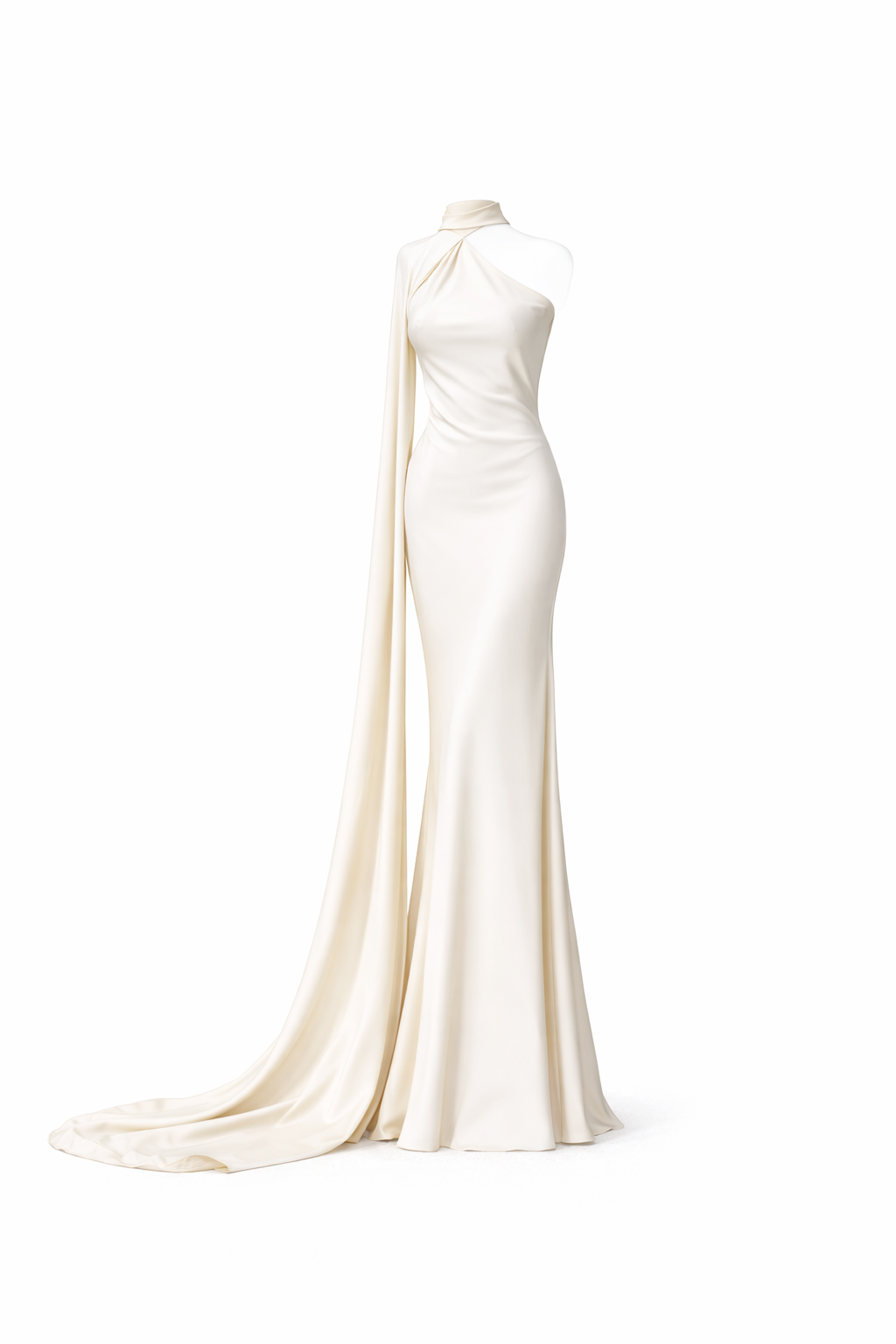 Sienna One-Shoulder Draped Satin Gown