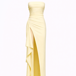 Olivia Strapless High-Slit Maxi Gown