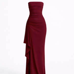 Olivia Strapless High-Slit Maxi Gown