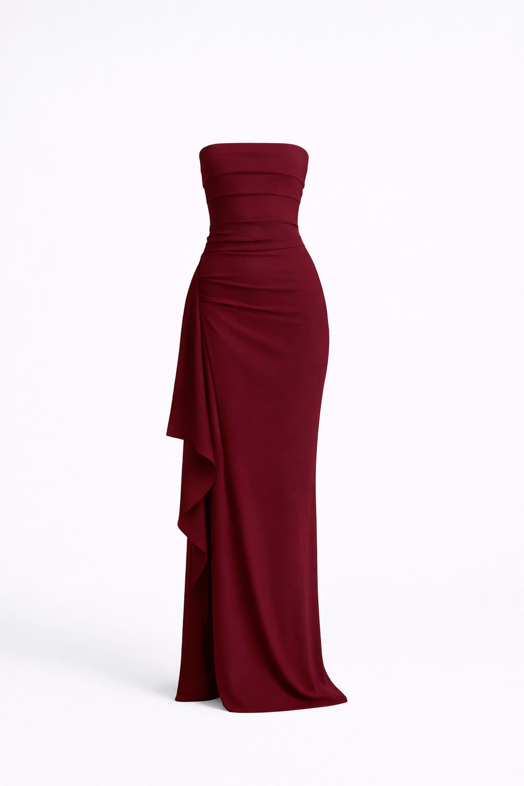 Olivia Strapless High-Slit Maxi Gown