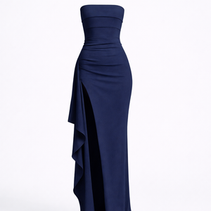 Olivia Strapless High-Slit Maxi Gown