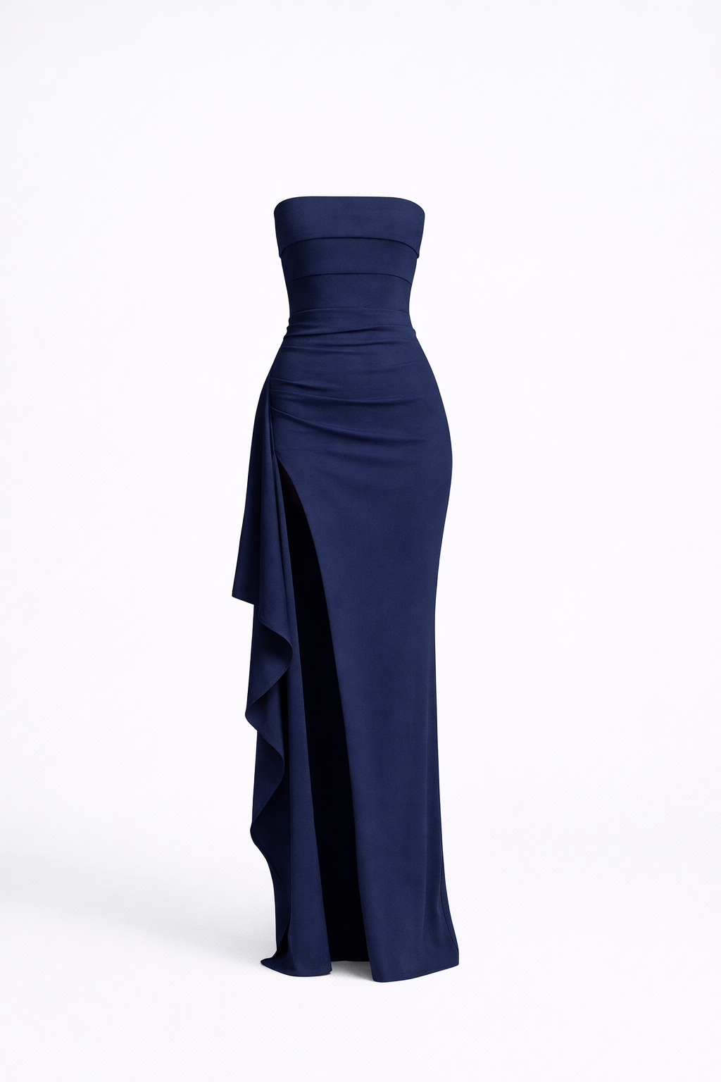 Olivia Strapless High-Slit Maxi Gown