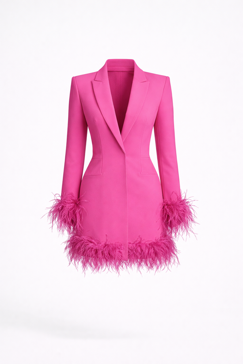 Valentina Feather-Trim Blazer Dress